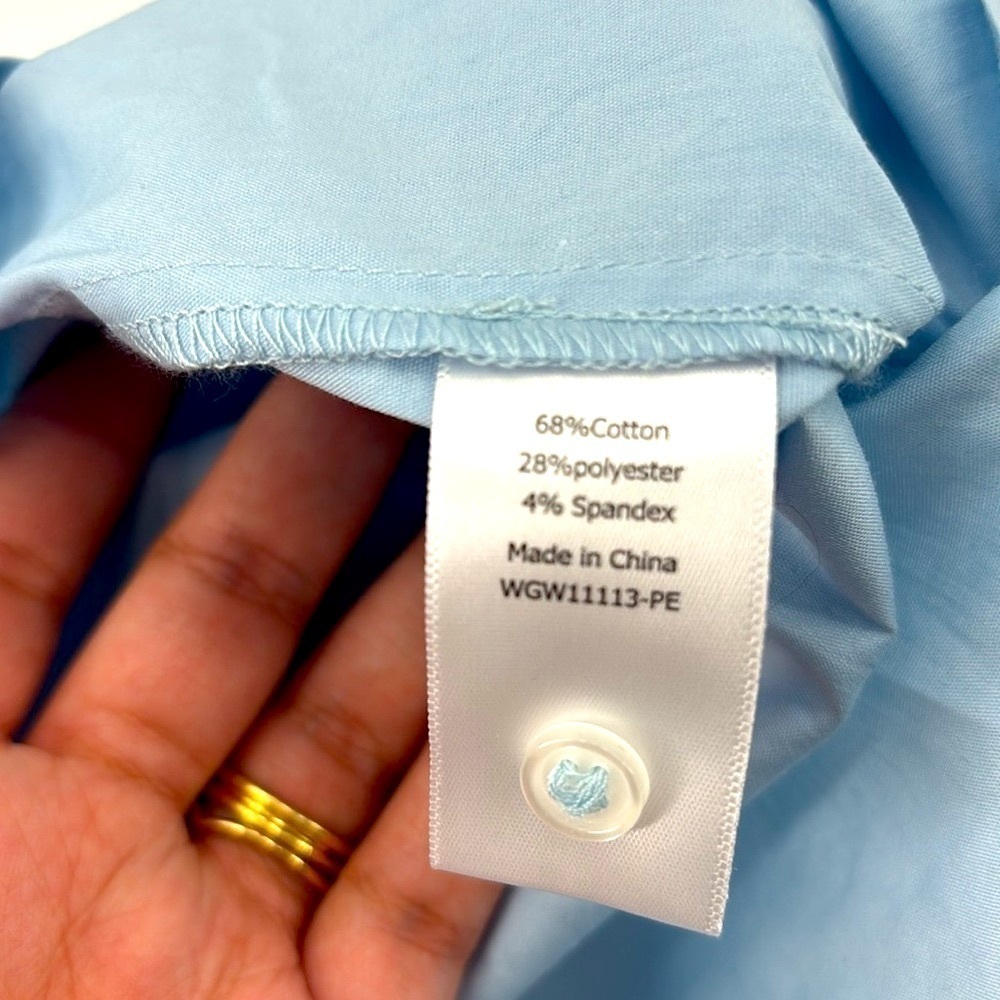 NWT 41 Hawthorn blue Henley blouse small petite - Picture 13 of 13